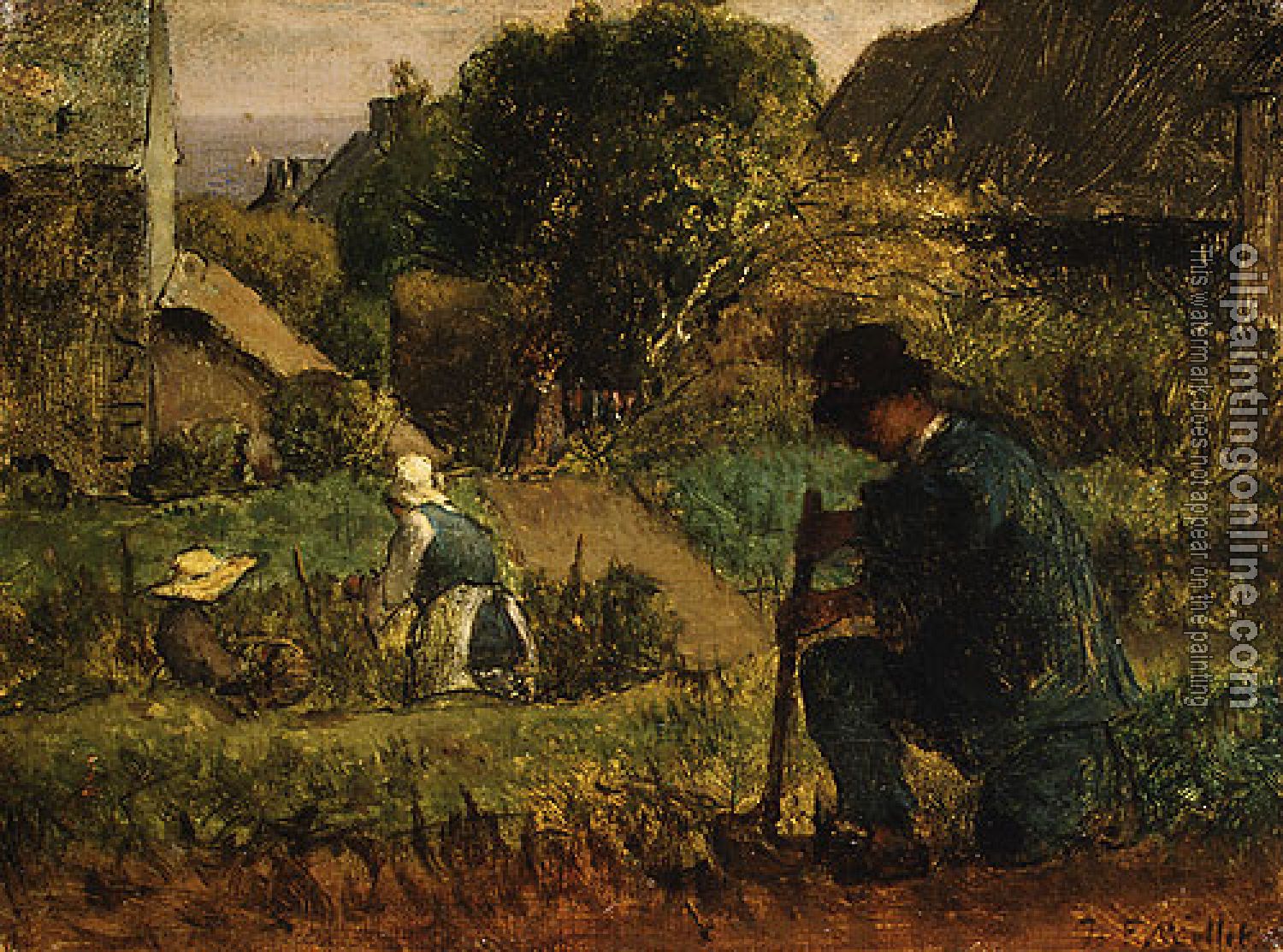 Jean-Francois Millet - Garden Scene